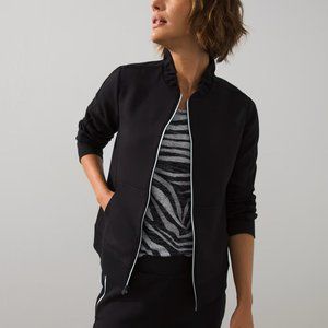 Chicos Zenergy Ruffle Collar Scuba Jacket